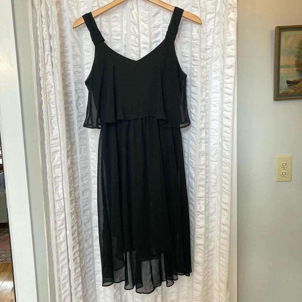 High Low hem black slip on dress